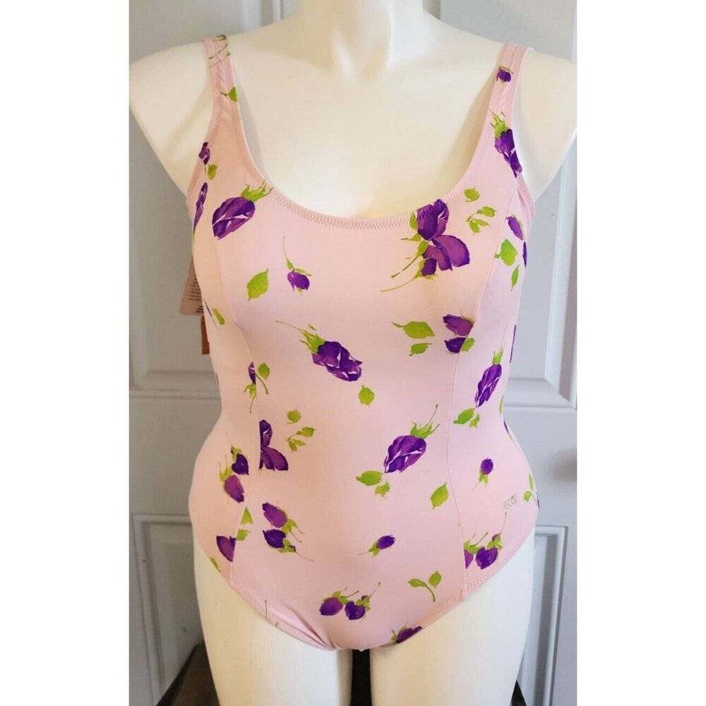 NEW Ory Women's Scoop Back One Piece Swimsuit Pink Floral Size 38C
